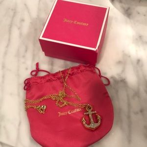 Juicy Couture necklace with rhinestone anchor.